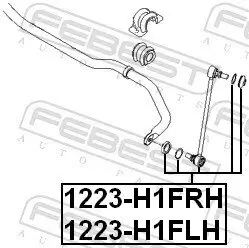 Stange/Strebe, Stabilisator Vorderachse links FEBEST 1223-H1FLH Bild Stange/Strebe, Stabilisator Vorderachse links FEBEST 1223-H1FLH