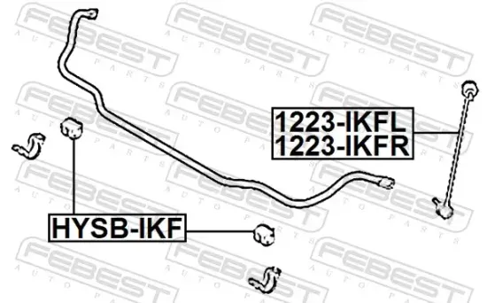 Stange/Strebe, Stabilisator Vorderachse rechts FEBEST 1223-IKFR Bild Stange/Strebe, Stabilisator Vorderachse rechts FEBEST 1223-IKFR