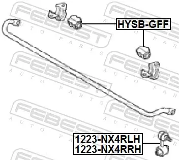 Stange/Strebe, Stabilisator Hinterachse links FEBEST 1223-NX4RLH Bild Stange/Strebe, Stabilisator Hinterachse links FEBEST 1223-NX4RLH