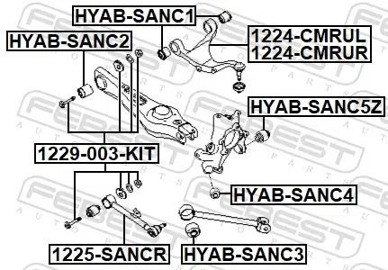 Lenker, Radaufhängung Hinterachse links oben FEBEST 1224-CMRUL Bild Lenker, Radaufhängung Hinterachse links oben FEBEST 1224-CMRUL