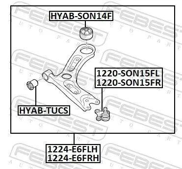 Lenker, Radaufhängung links Vorderachse unten FEBEST 1224-E6FLH Bild Lenker, Radaufhängung links Vorderachse unten FEBEST 1224-E6FLH