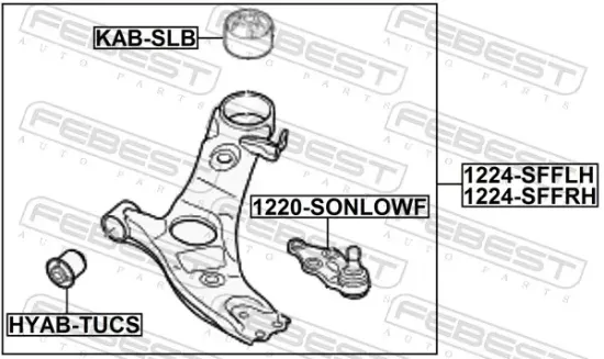 Lenker, Radaufhängung rechts Vorderachse unten FEBEST 1224-SFFRH Bild Lenker, Radaufhängung rechts Vorderachse unten FEBEST 1224-SFFRH