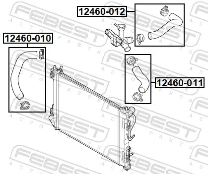Kühlmittelrohrleitung Förderleitung zum Motor FEBEST 12460-010 Bild Kühlmittelrohrleitung Förderleitung zum Motor FEBEST 12460-010