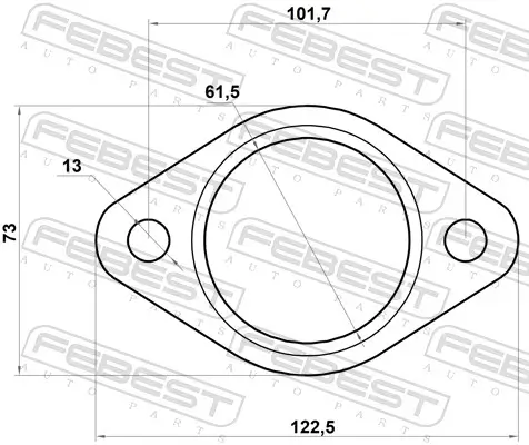 Dichtung, Abgasrohr Abgaskrümmer FEBEST 12492-006 Bild Dichtung, Abgasrohr Abgaskrümmer FEBEST 12492-006