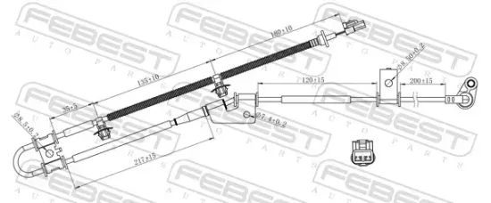 Sensor, Raddrehzahl Vorderachse links FEBEST 12606-003 Bild Sensor, Raddrehzahl Vorderachse links FEBEST 12606-003