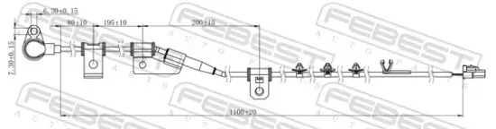 Sensor, Raddrehzahl Vorderachse rechts FEBEST 12606-006 Bild Sensor, Raddrehzahl Vorderachse rechts FEBEST 12606-006
