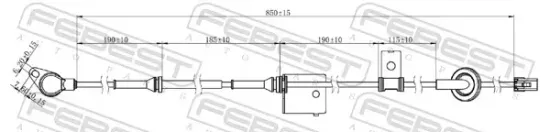 Sensor, Raddrehzahl Vorderachse links FEBEST 12606-009 Bild Sensor, Raddrehzahl Vorderachse links FEBEST 12606-009