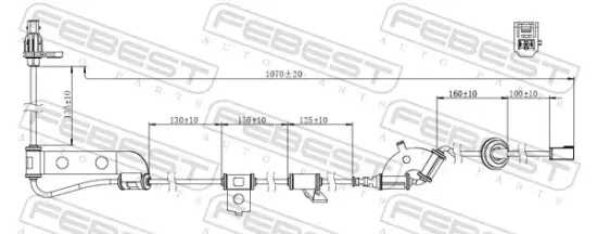 Sensor, Raddrehzahl Hinterachse rechts FEBEST 12606-014 Bild Sensor, Raddrehzahl Hinterachse rechts FEBEST 12606-014