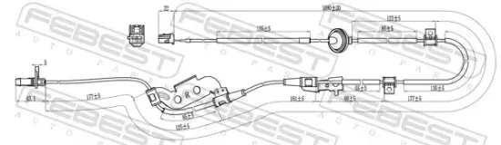 Sensor, Raddrehzahl Hinterachse rechts FEBEST 12606-024 Bild Sensor, Raddrehzahl Hinterachse rechts FEBEST 12606-024