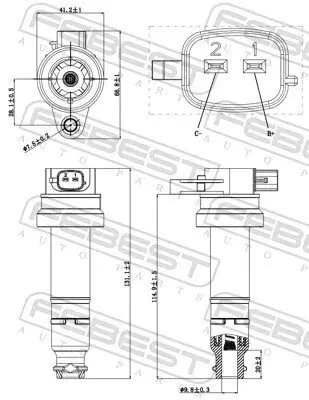 Zündspule FEBEST 12640-002 Bild Zündspule FEBEST 12640-002