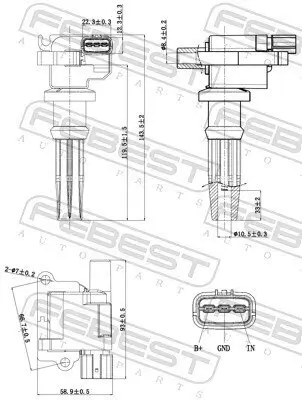 Zündspule FEBEST 12640-003 Bild Zündspule FEBEST 12640-003
