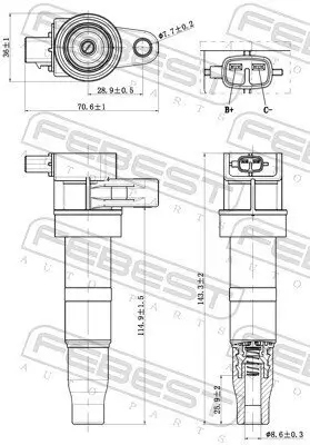 Zündspule FEBEST 12640-007 Bild Zündspule FEBEST 12640-007