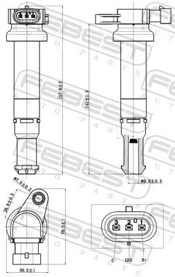 Zündspule FEBEST 12640-008 Bild Zündspule FEBEST 12640-008