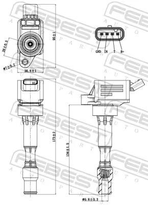 Zündspule FEBEST 12640-014 Bild Zündspule FEBEST 12640-014