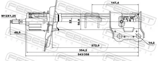 Stoßdämpfer Vorderachse links FEBEST 12660596FL Bild Stoßdämpfer Vorderachse links FEBEST 12660596FL