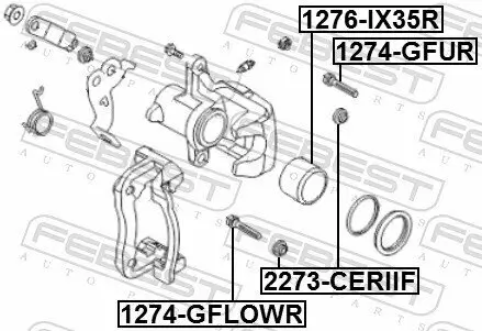 Führungsbolzen, Bremssattel FEBEST 1274-GFUR Bild Führungsbolzen, Bremssattel FEBEST 1274-GFUR