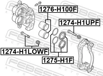 Führungsbolzen, Bremssattel Vorderachse oben FEBEST 1274-H1UPF Bild Führungsbolzen, Bremssattel Vorderachse oben FEBEST 1274-H1UPF