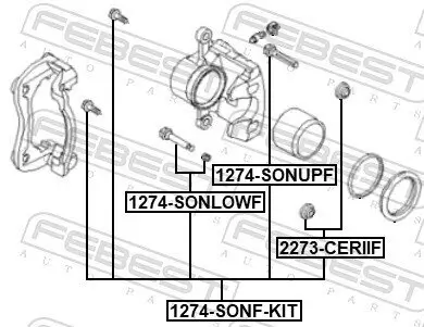 Führungshülsensatz, Bremssattel FEBEST 1274-SONF-KIT Bild Führungshülsensatz, Bremssattel FEBEST 1274-SONF-KIT