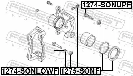 Reparatursatz, Bremssattel Vorderachse FEBEST 1275-SONF Bild Reparatursatz, Bremssattel Vorderachse FEBEST 1275-SONF