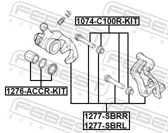 Reparatursatz, Bremssattel FEBEST 1276-ACCR-KIT Bild Reparatursatz, Bremssattel FEBEST 1276-ACCR-KIT