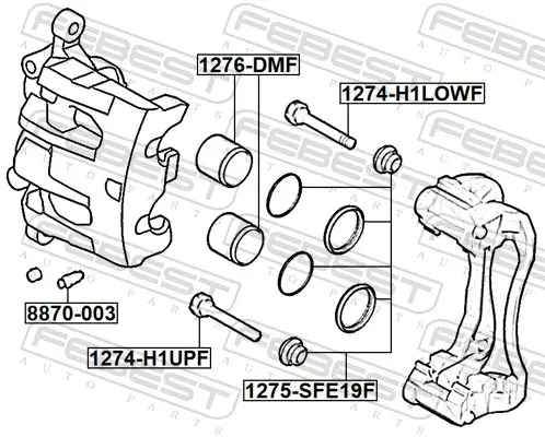 Kolben, Bremssattel Vorderachse FEBEST 1276-DMF Bild Kolben, Bremssattel Vorderachse FEBEST 1276-DMF