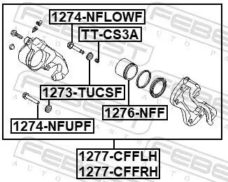 Bremssattel Vorderachse rechts FEBEST 1277-CFFRH Bild Bremssattel Vorderachse rechts FEBEST 1277-CFFRH