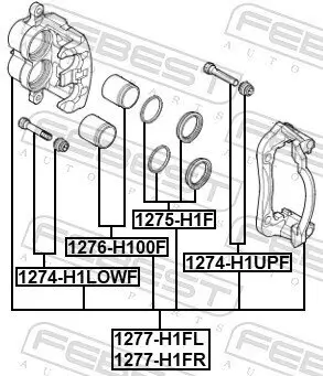 Bremssattel Vorderachse links FEBEST 1277-H1FL Bild Bremssattel Vorderachse links FEBEST 1277-H1FL