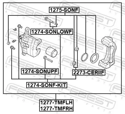 Bremssattel Vorderachse links FEBEST 1277-TMFLH Bild Bremssattel Vorderachse links FEBEST 1277-TMFLH