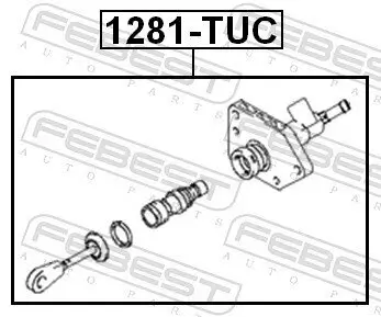 Geberzylinder, Kupplung FEBEST 1281-TUC Bild Geberzylinder, Kupplung FEBEST 1281-TUC