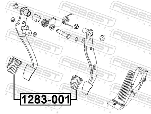 Pedalbelag, Kupplungspedal FEBEST 1283-001 Bild Pedalbelag, Kupplungspedal FEBEST 1283-001