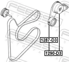 Spannrolle, Keilrippenriemen FEBEST 1287-D3 Bild Spannrolle, Keilrippenriemen FEBEST 1287-D3