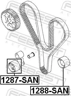 Umlenk-/Führungsrolle, Zahnriemen FEBEST 1288-SAN Bild Umlenk-/Führungsrolle, Zahnriemen FEBEST 1288-SAN