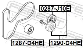 Riemenspanner, Keilrippenriemen FEBEST 1290-D4HE Bild Riemenspanner, Keilrippenriemen FEBEST 1290-D4HE