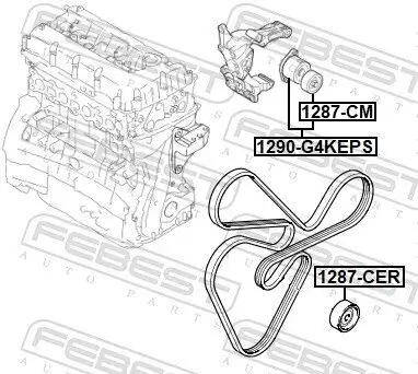 Riemenspanner, Keilrippenriemen FEBEST 1290-G4KEPS Bild Riemenspanner, Keilrippenriemen FEBEST 1290-G4KEPS