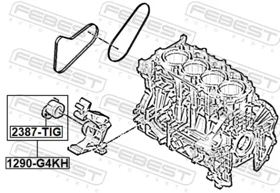 Riemenspanner, Keilrippenriemen FEBEST 1290-G4KH Bild Riemenspanner, Keilrippenriemen FEBEST 1290-G4KH