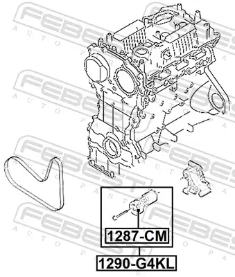 Riemenspanner, Keilrippenriemen FEBEST 1290-G4KL Bild Riemenspanner, Keilrippenriemen FEBEST 1290-G4KL
