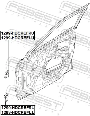 Türscharnier unten vorne rechts FEBEST 1299-HDCREFRL Bild Türscharnier unten vorne rechts FEBEST 1299-HDCREFRL
