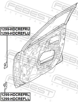 Türscharnier oben vorne rechts FEBEST 1299-HDCREFRU Bild Türscharnier oben vorne rechts FEBEST 1299-HDCREFRU