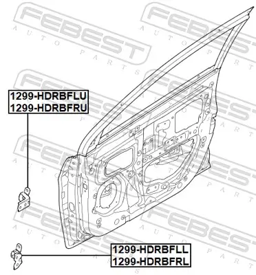 Türscharnier unten vorne links FEBEST 1299-HDRBFLL Bild Türscharnier unten vorne links FEBEST 1299-HDRBFLL