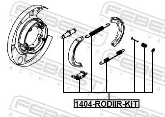 Zubehörsatz, Feststellbremsbacken FEBEST 1404-RODIIR-KIT Bild Zubehörsatz, Feststellbremsbacken FEBEST 1404-RODIIR-KIT