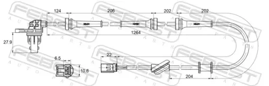 Sensor, Raddrehzahl Hinterachse FEBEST 14606-002 Bild Sensor, Raddrehzahl Hinterachse FEBEST 14606-002