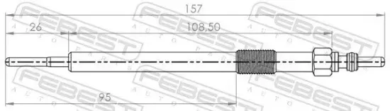 Glühkerze 4,4 V FEBEST 14642-002 Bild Glühkerze 4,4 V FEBEST 14642-002