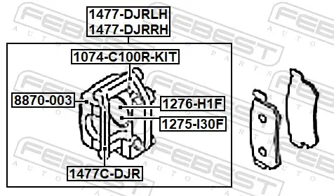 Bremssattel Hinterachse links FEBEST 1477-DJRLH Bild Bremssattel Hinterachse links FEBEST 1477-DJRLH