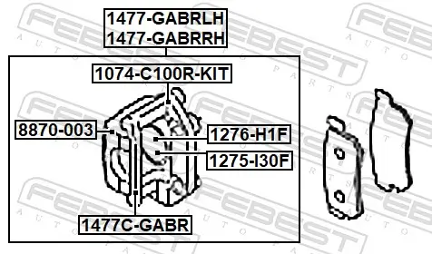 Bremssattel Hinterachse links FEBEST 1477-GABRLH Bild Bremssattel Hinterachse links FEBEST 1477-GABRLH