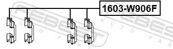 Zubehörsatz, Scheibenbremsbelag FEBEST 1603-W906F Bild Zubehörsatz, Scheibenbremsbelag FEBEST 1603-W906F