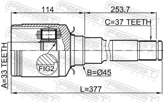 Gelenksatz, Antriebswelle FEBEST 1611-251RH Bild Gelenksatz, Antriebswelle FEBEST 1611-251RH