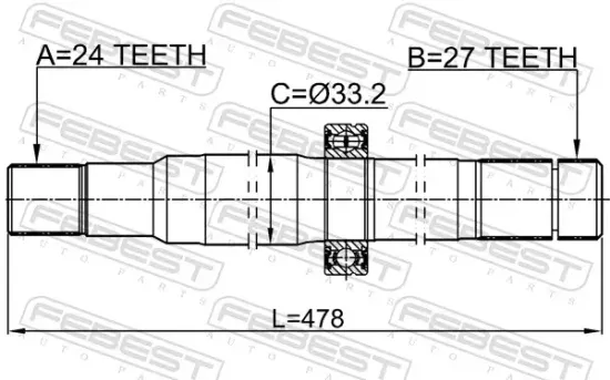 Antriebswelle Vorderachse links FEBEST 1612-205 Bild Antriebswelle Vorderachse links FEBEST 1612-205