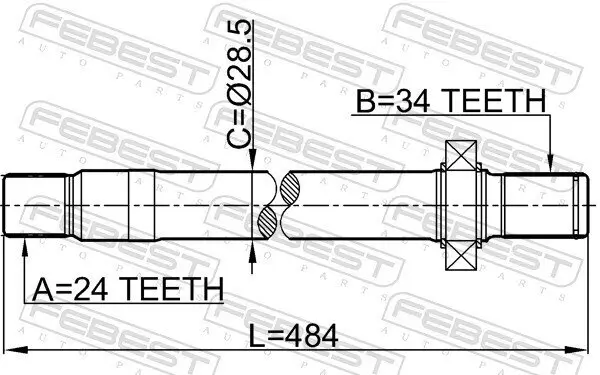 Antriebswelle FEBEST 1612-210LH Bild Antriebswelle FEBEST 1612-210LH