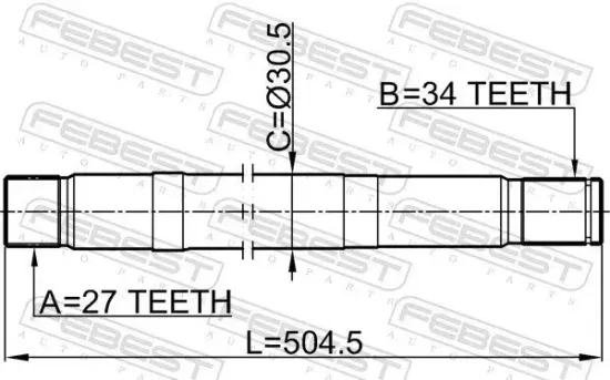 Antriebswelle Vorderachse links FEBEST 1612-221 Bild Antriebswelle Vorderachse links FEBEST 1612-221