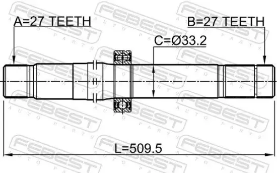 Antriebswelle FEBEST 1612-222 Bild Antriebswelle FEBEST 1612-222